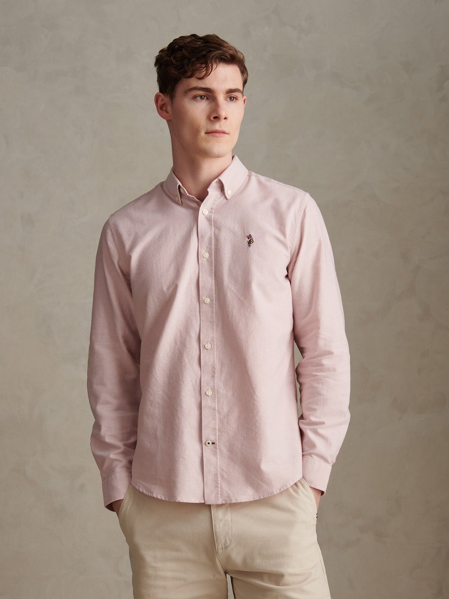 Mens Peached Oxford Shirt in Sepia Rose