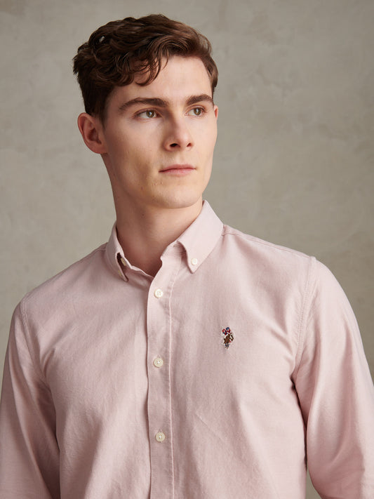 Mens Peached Oxford Shirt in Sepia Rose