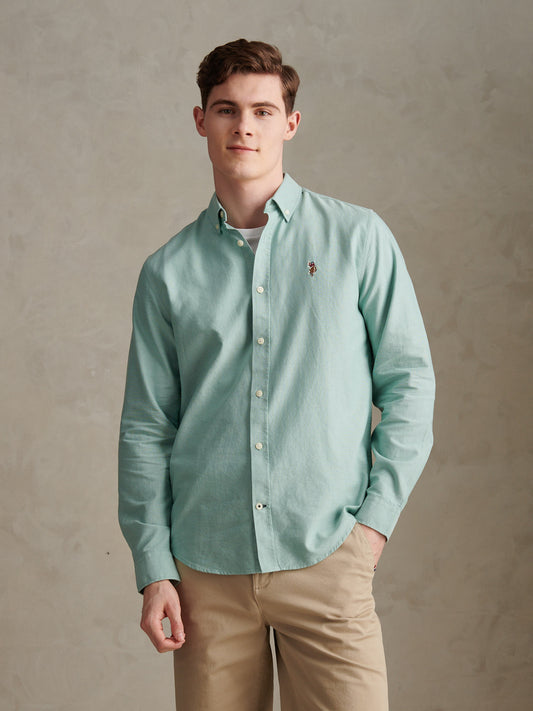 Mens Peached Oxford Shirt in Aquifer