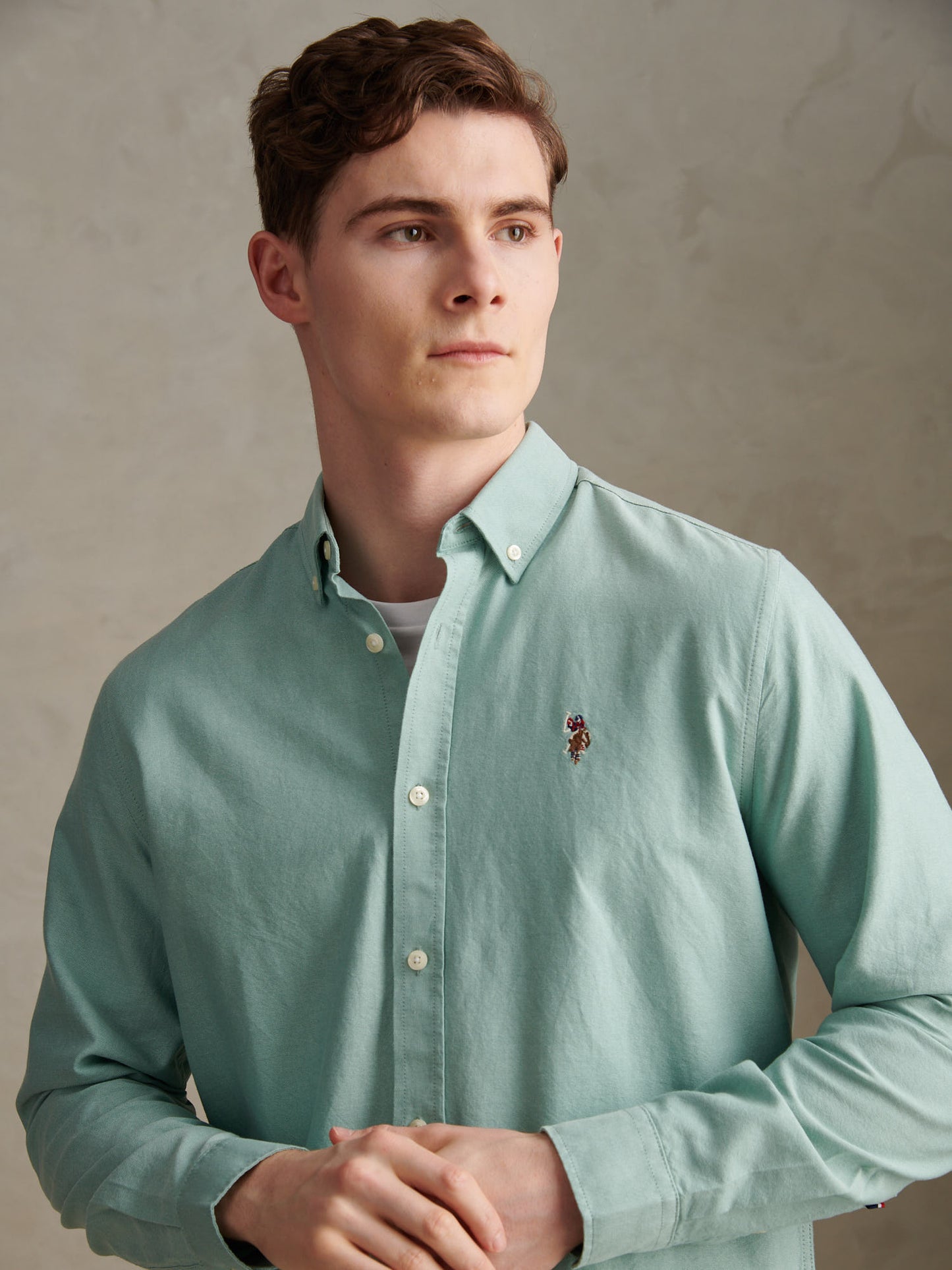 Mens Peached Oxford Shirt in Aquifer