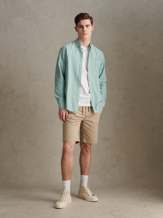 Mens Peached Oxford Shirt in Aquifer