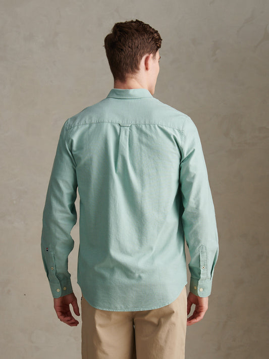 Mens Peached Oxford Shirt in Aquifer
