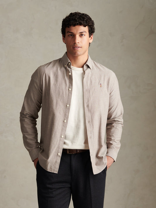 Mens Peached Oxford Shirt Bracken