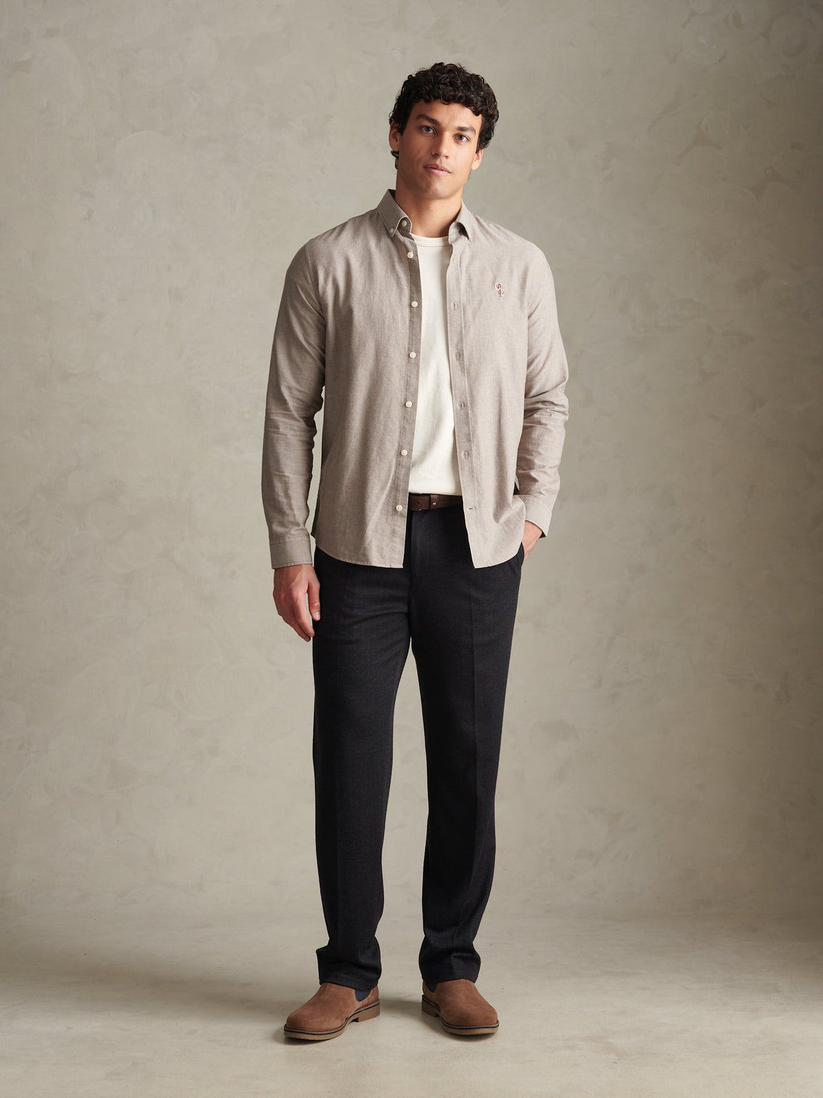Mens Peached Oxford Shirt Bracken