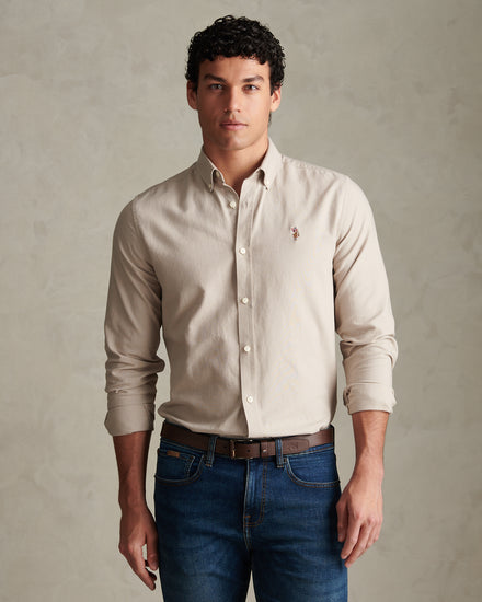 Mens Peached Oxford Shirt Nacreous Clouds