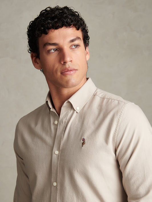 Mens Peached Oxford Shirt Nacreous Clouds