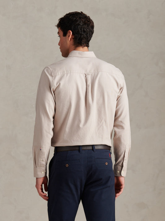 Mens Peached Oxford Shirt in String