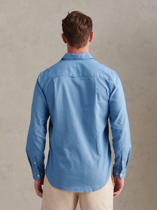 Mens Linen Blend Shirt in Riviera