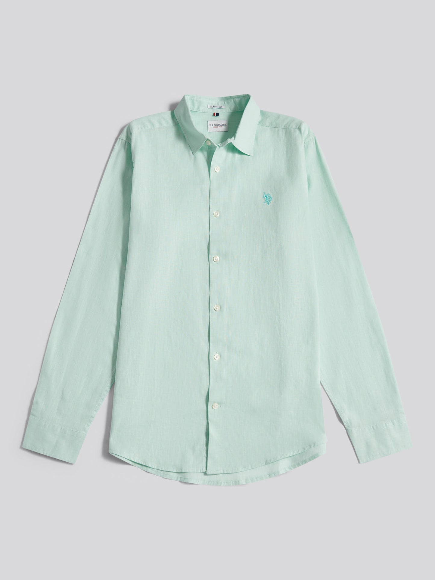 Mens Linen Blend Shirt Honeydew