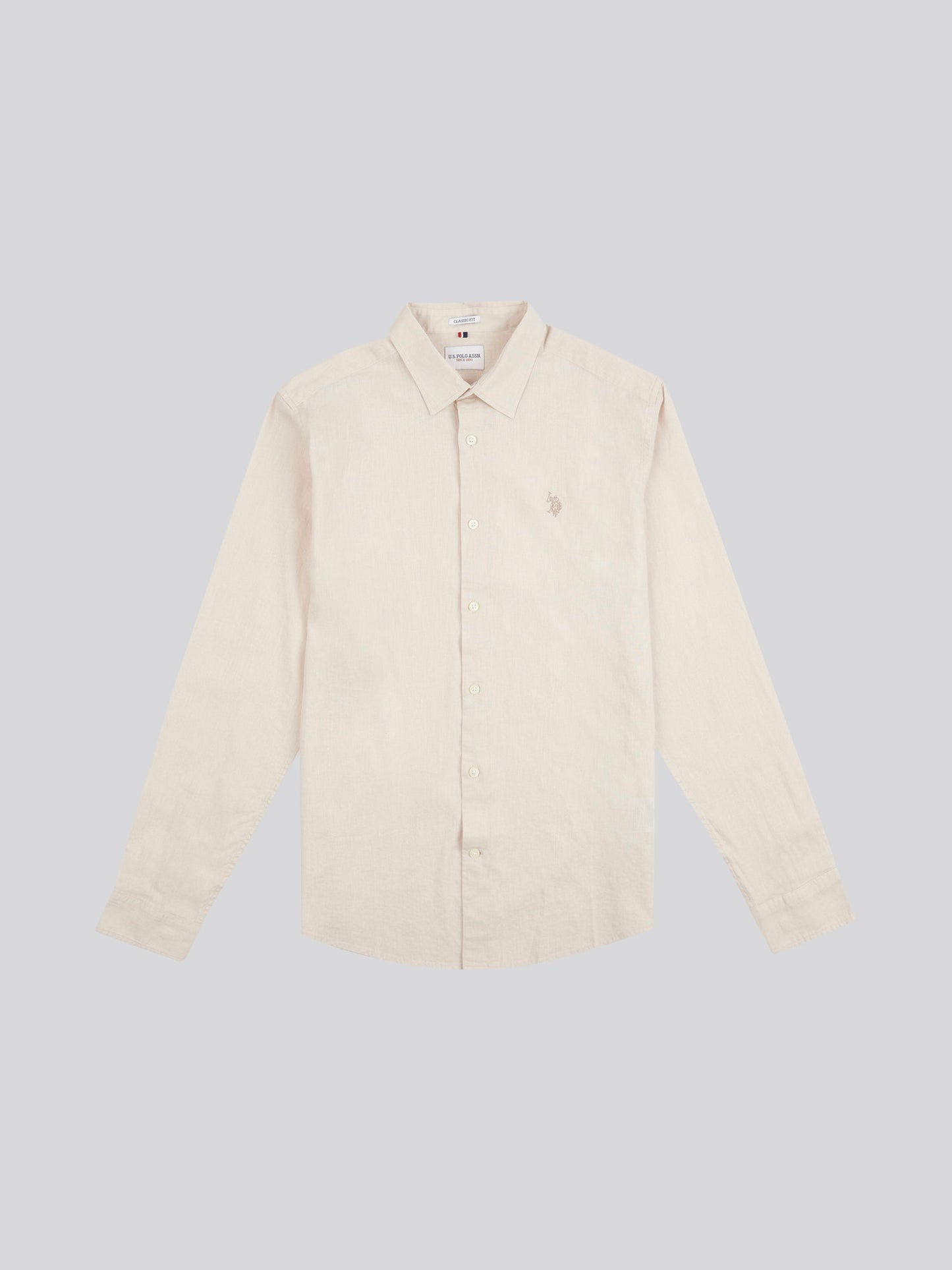 Mens Linen Blend Shirt Beige