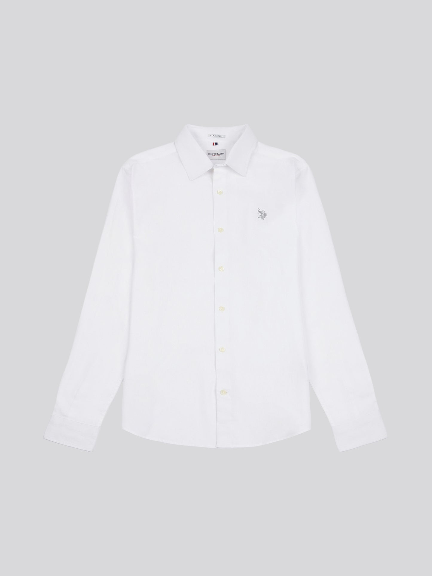 Mens Linen Blend Shirt Bright White / Harbour Mist