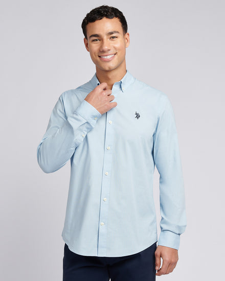 Mens Stretch Cotton Poplin Shirt Skyway