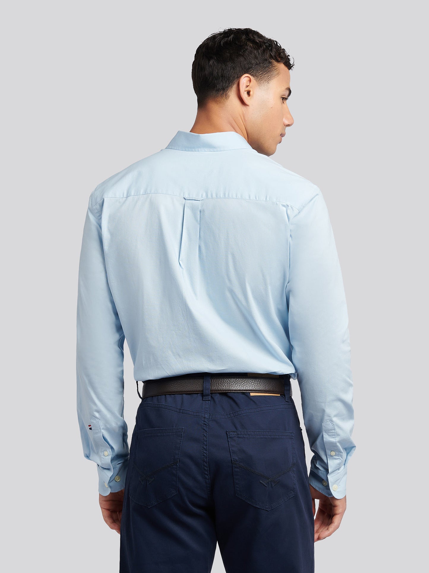 Mens Stretch Cotton Poplin Shirt Skyway
