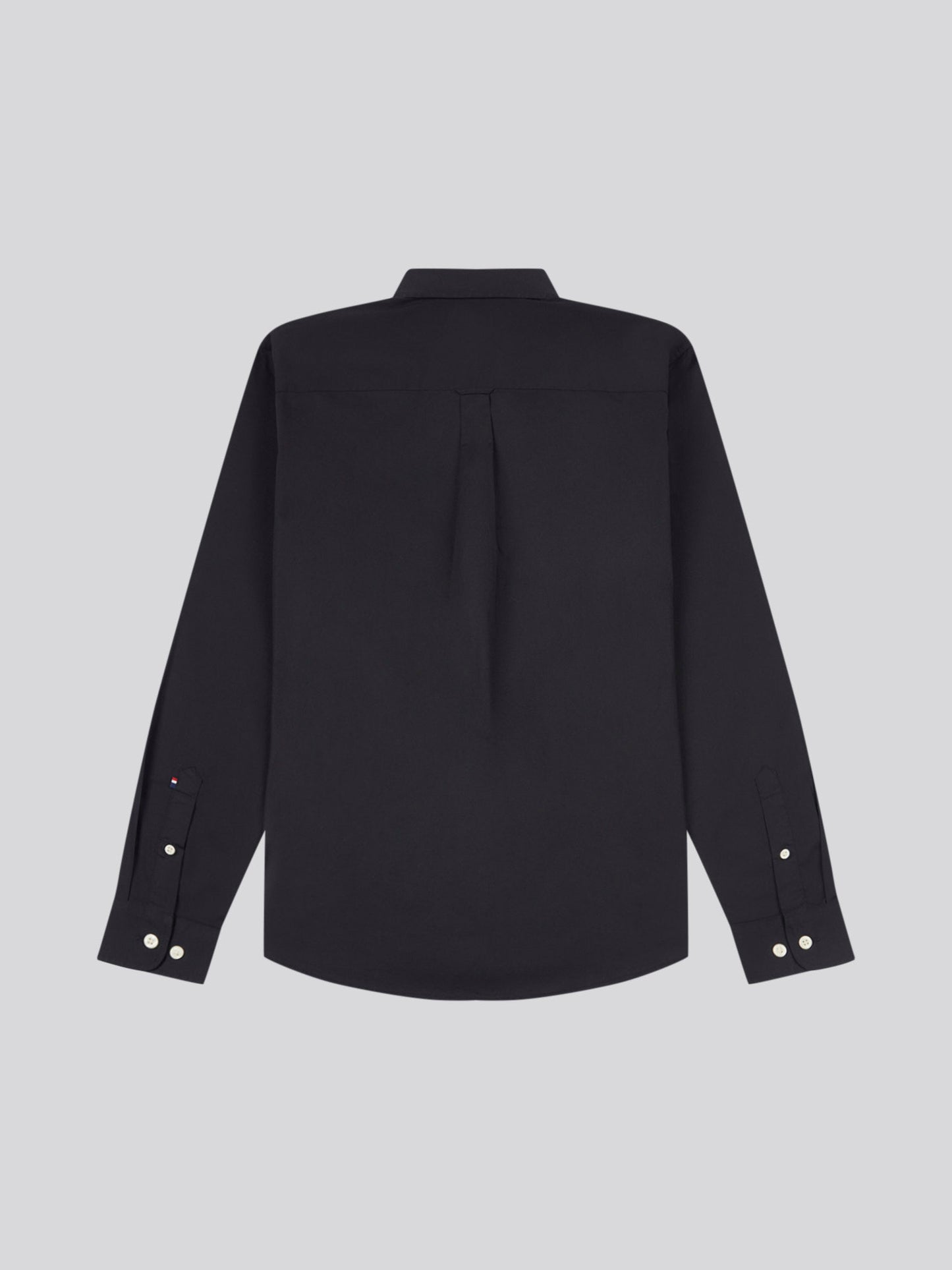 Mens Stretch Cotton Poplin Shirt in Black Bright White DHM