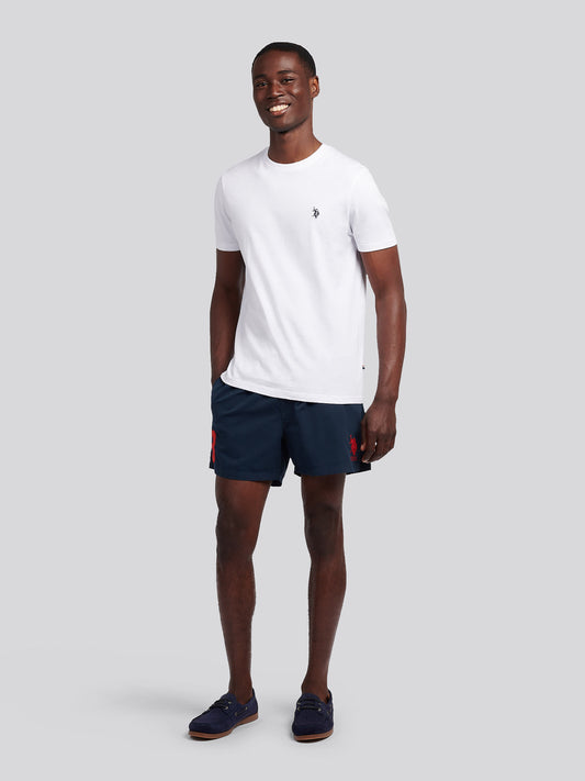 Mens Player 3 Swim Short in Dark Sapphire Navy / Haute Red DHM