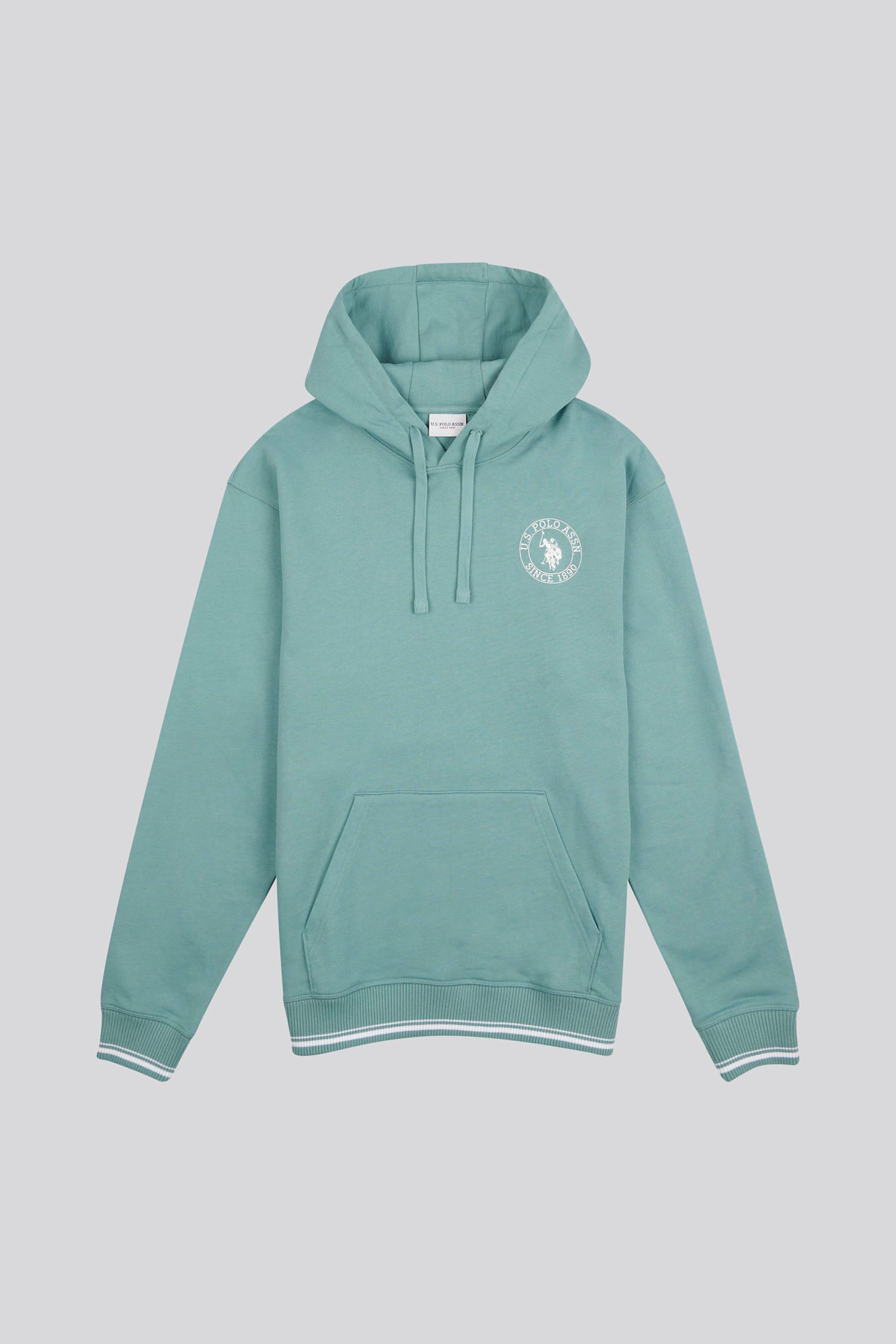 Mens Classic Fit Circle Print Hoodie in Mineral Blue