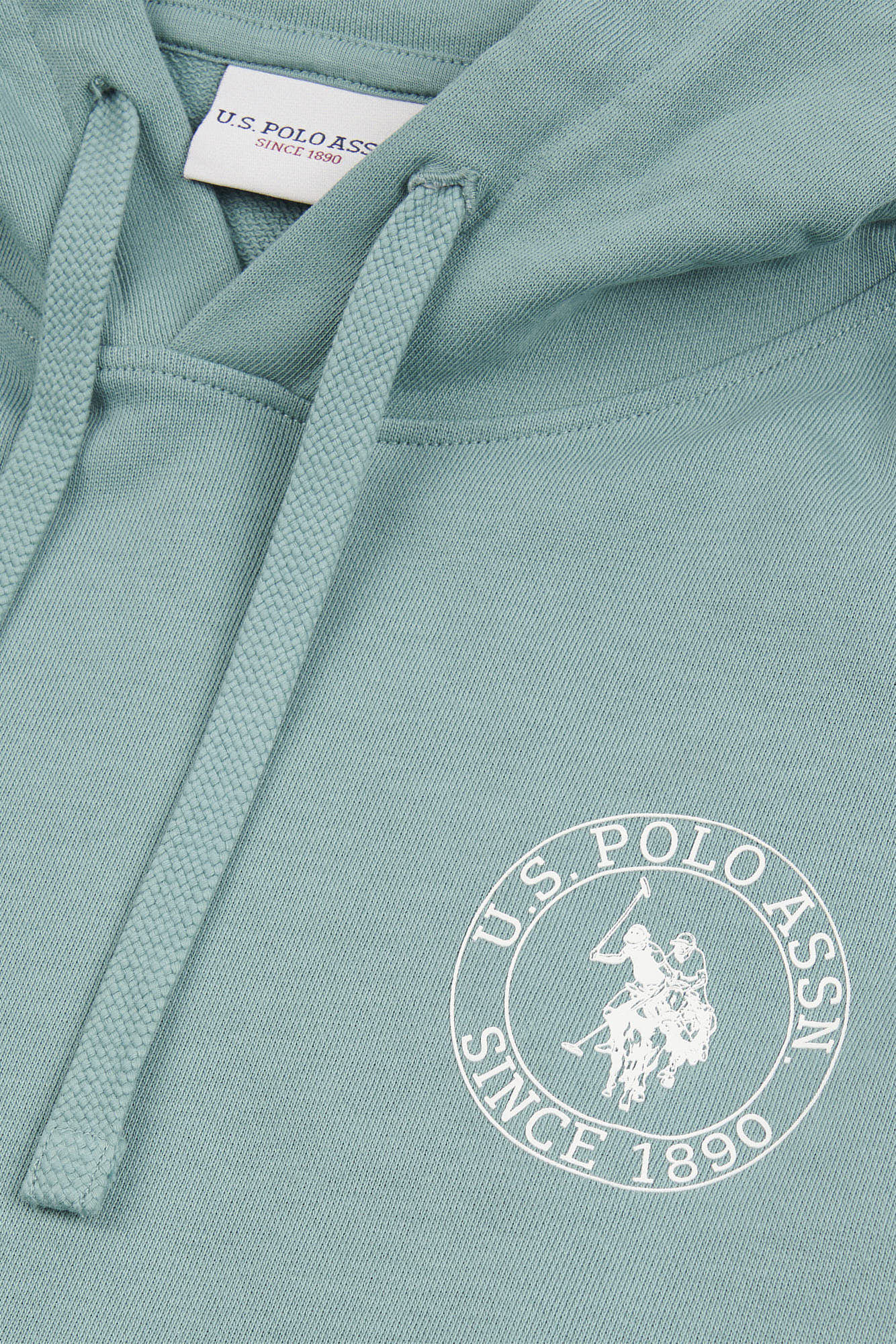 Mens Classic Fit Circle Print Hoodie in Mineral Blue