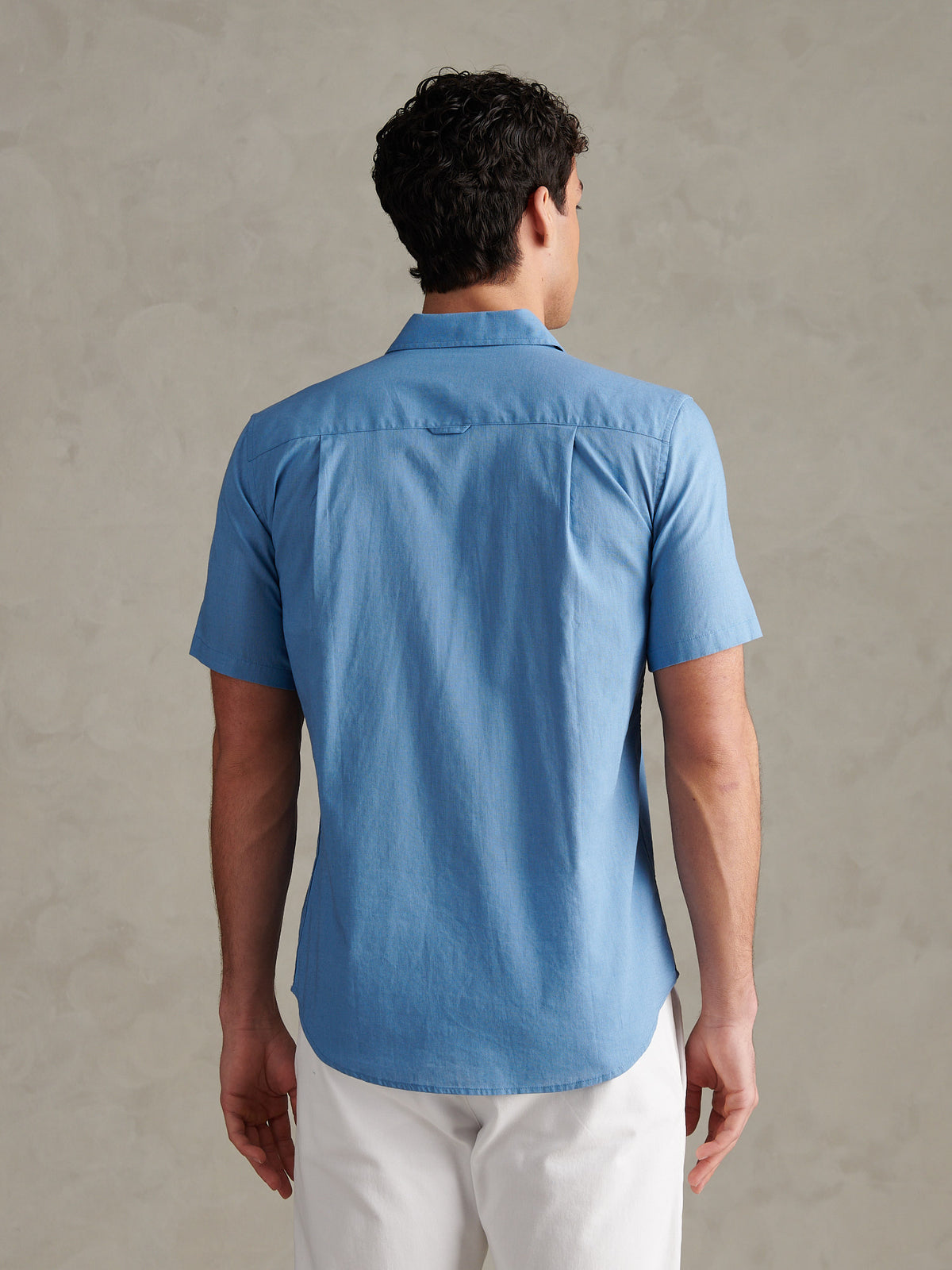 Mens Linen Blend Short Sleeve Shirt Riviera