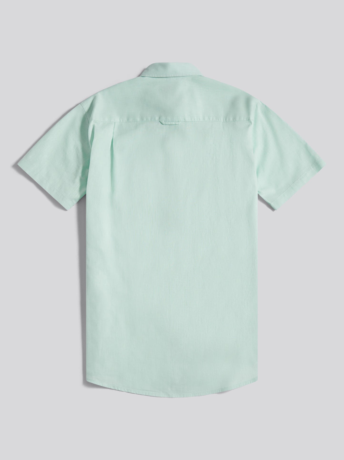 Mens Linen Blend Short Sleeve Shirt Honeydew
