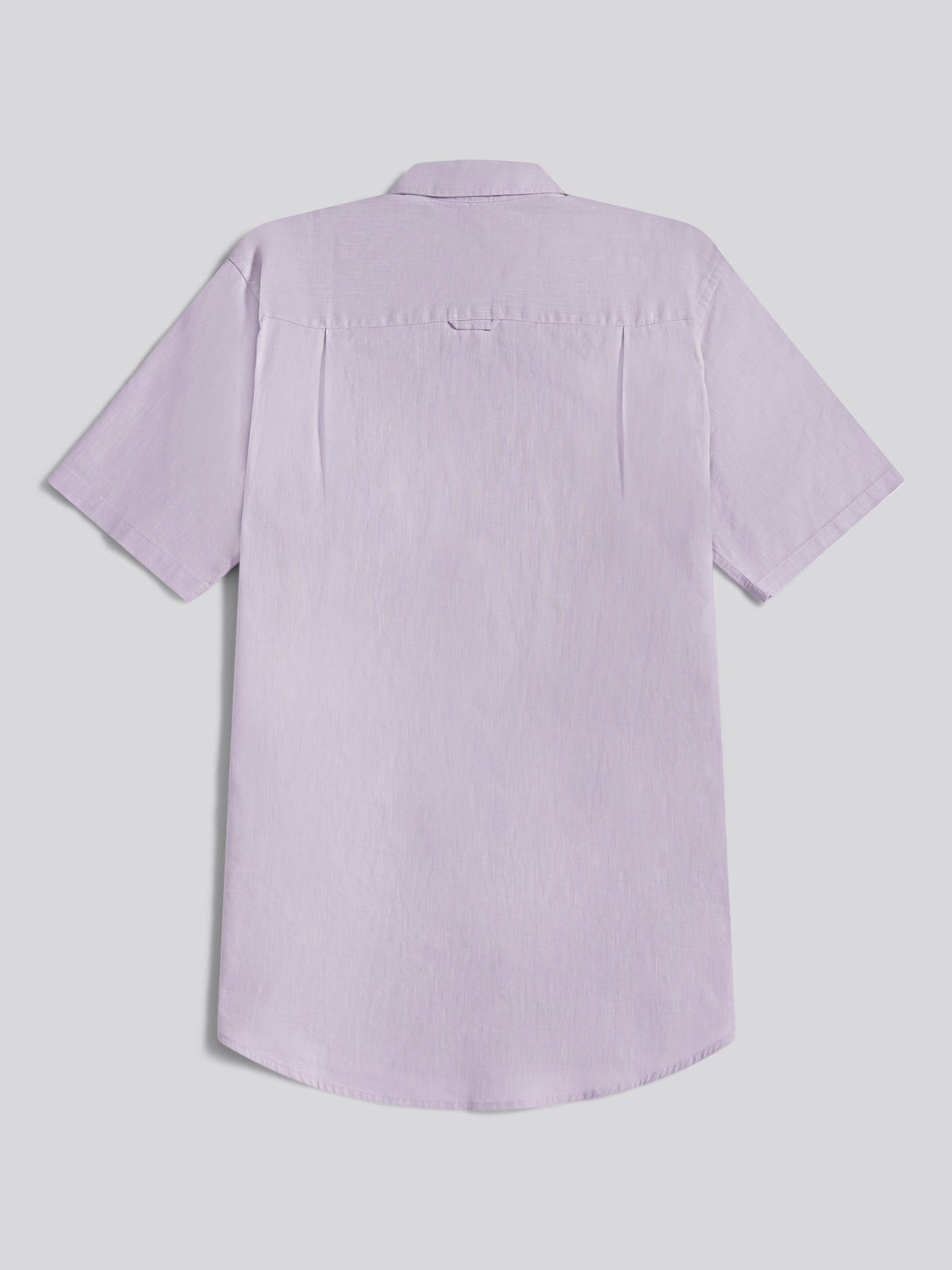 Mens Linen Blend Short Sleeve Shirt Pastel Lilac