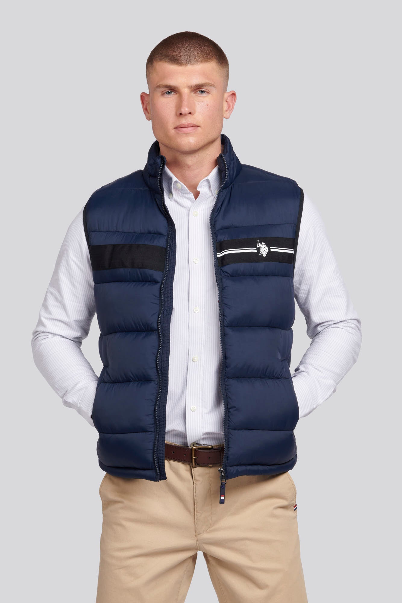 U.S. Polo Assn. Mens 3D Tape Gilet in Dark Sapphire Navy