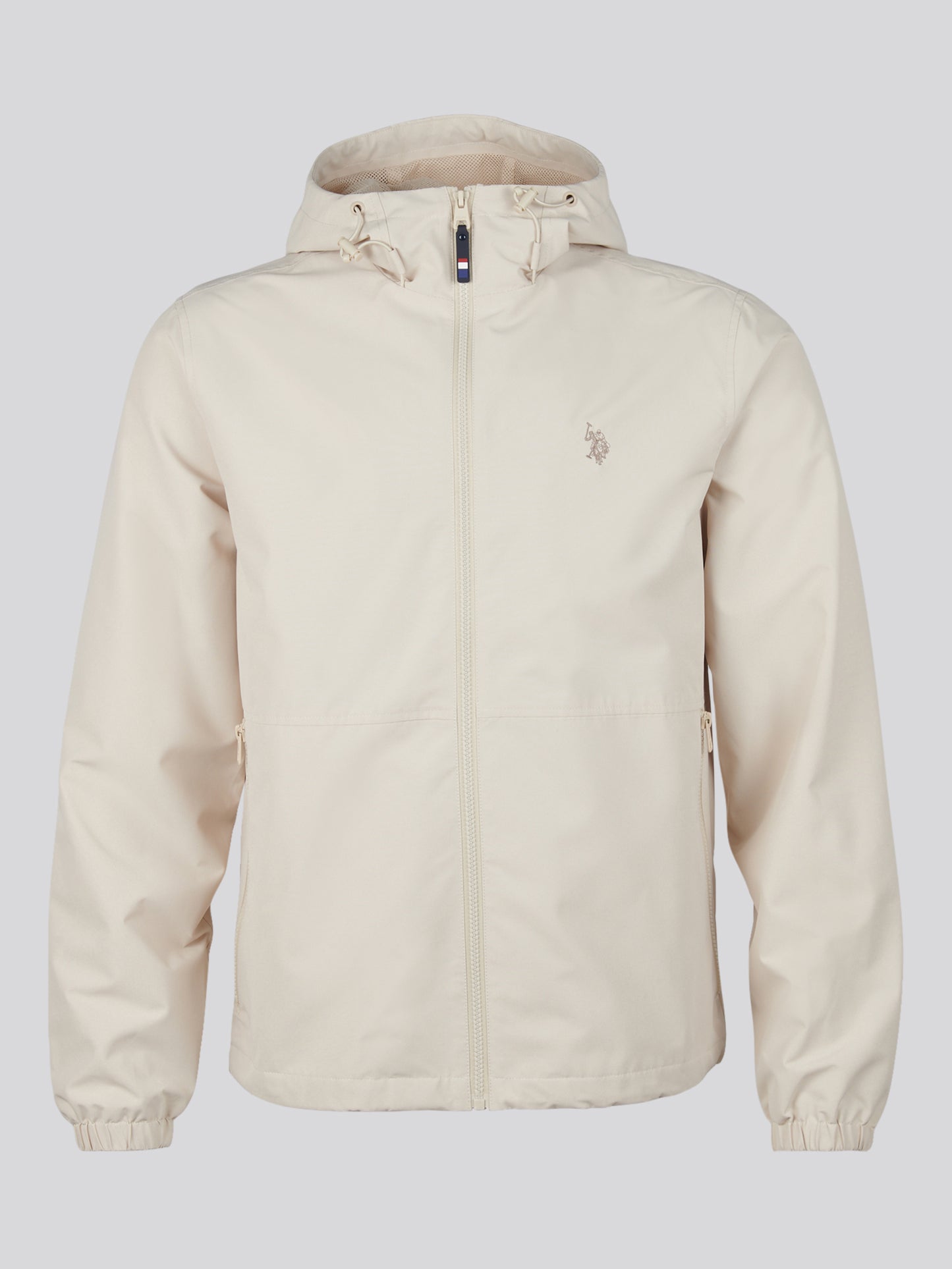 Mens Hooded Windbreaker in Beige