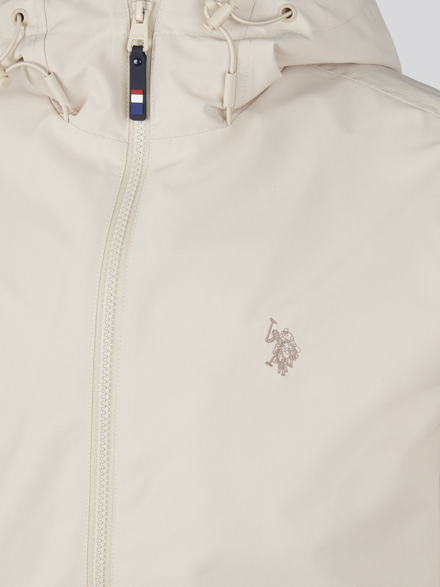 Mens Hooded Windbreaker in Beige