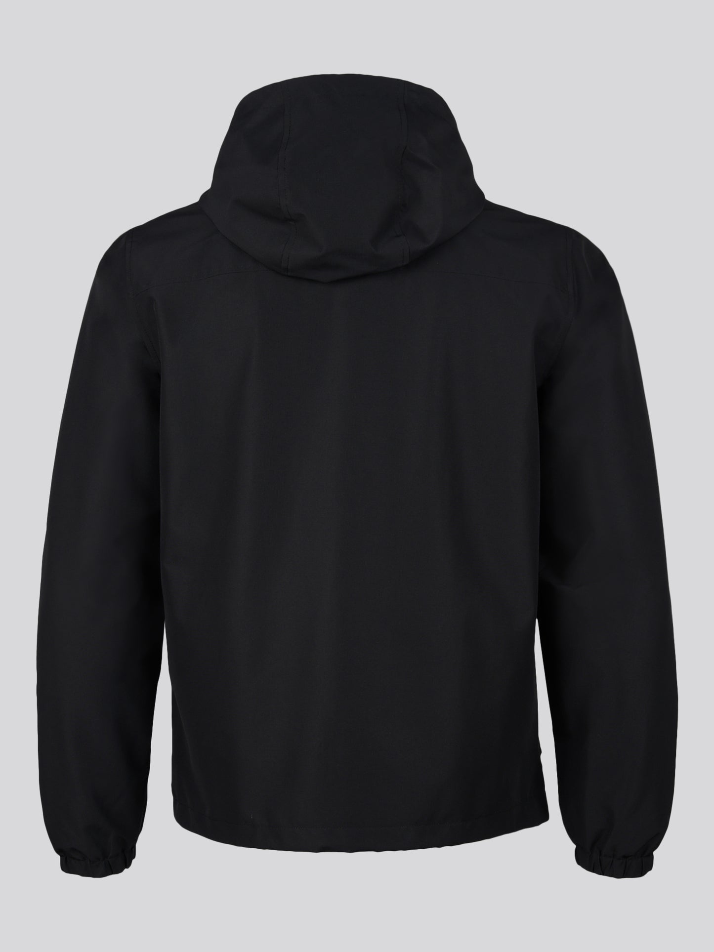 Men's Hooded Windbreaker in Black/White – on model, back