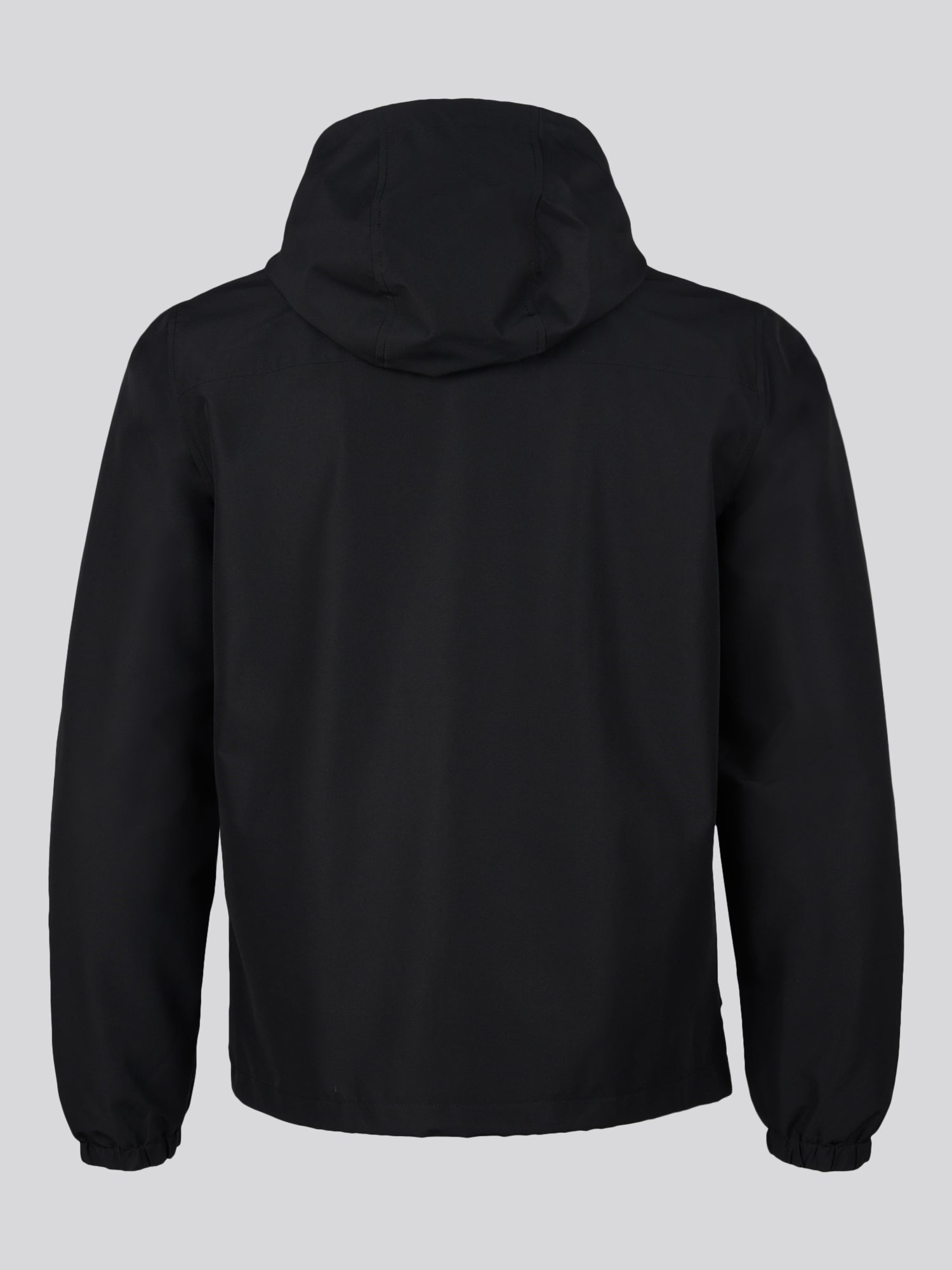 Men's Hooded Windbreaker in Black/White – on model, back