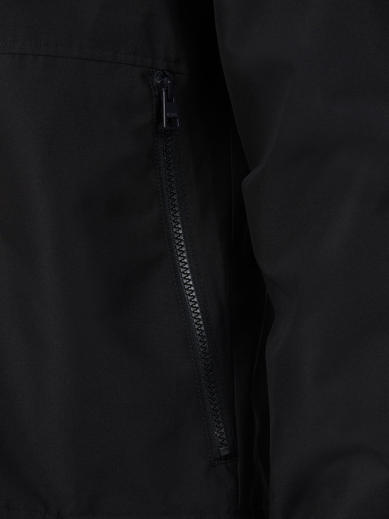Men's Hooded Windbreaker in Black/White – styled on model