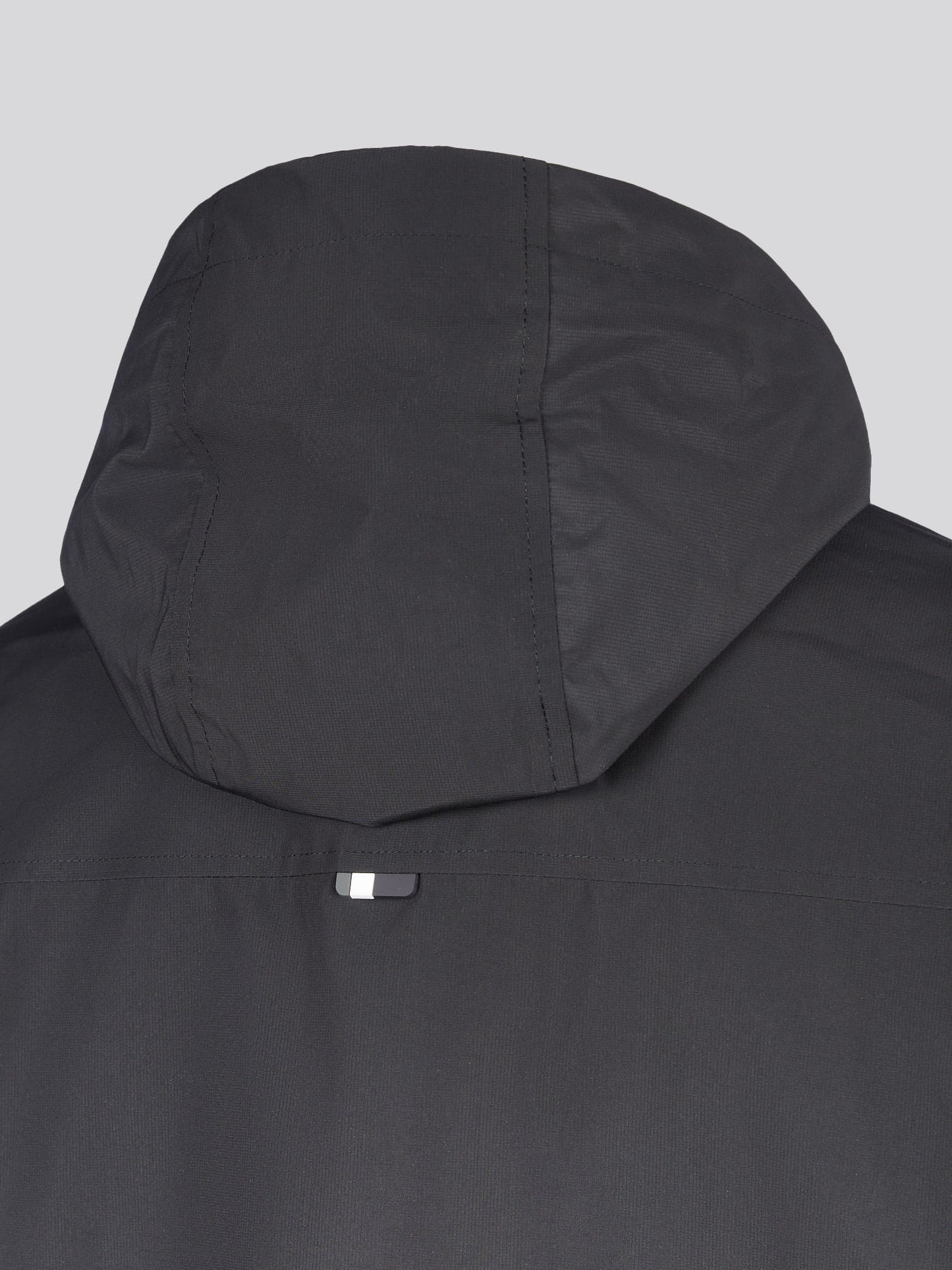 Men's Hooded Windbreaker in Black/White – styled on model, casual