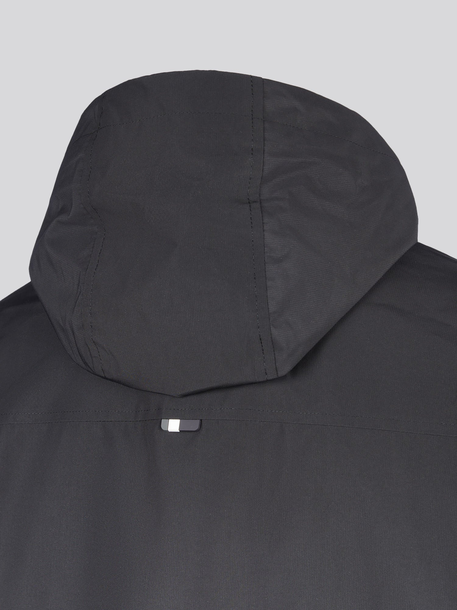 Men's Hooded Windbreaker in Black/White – styled on model, casual