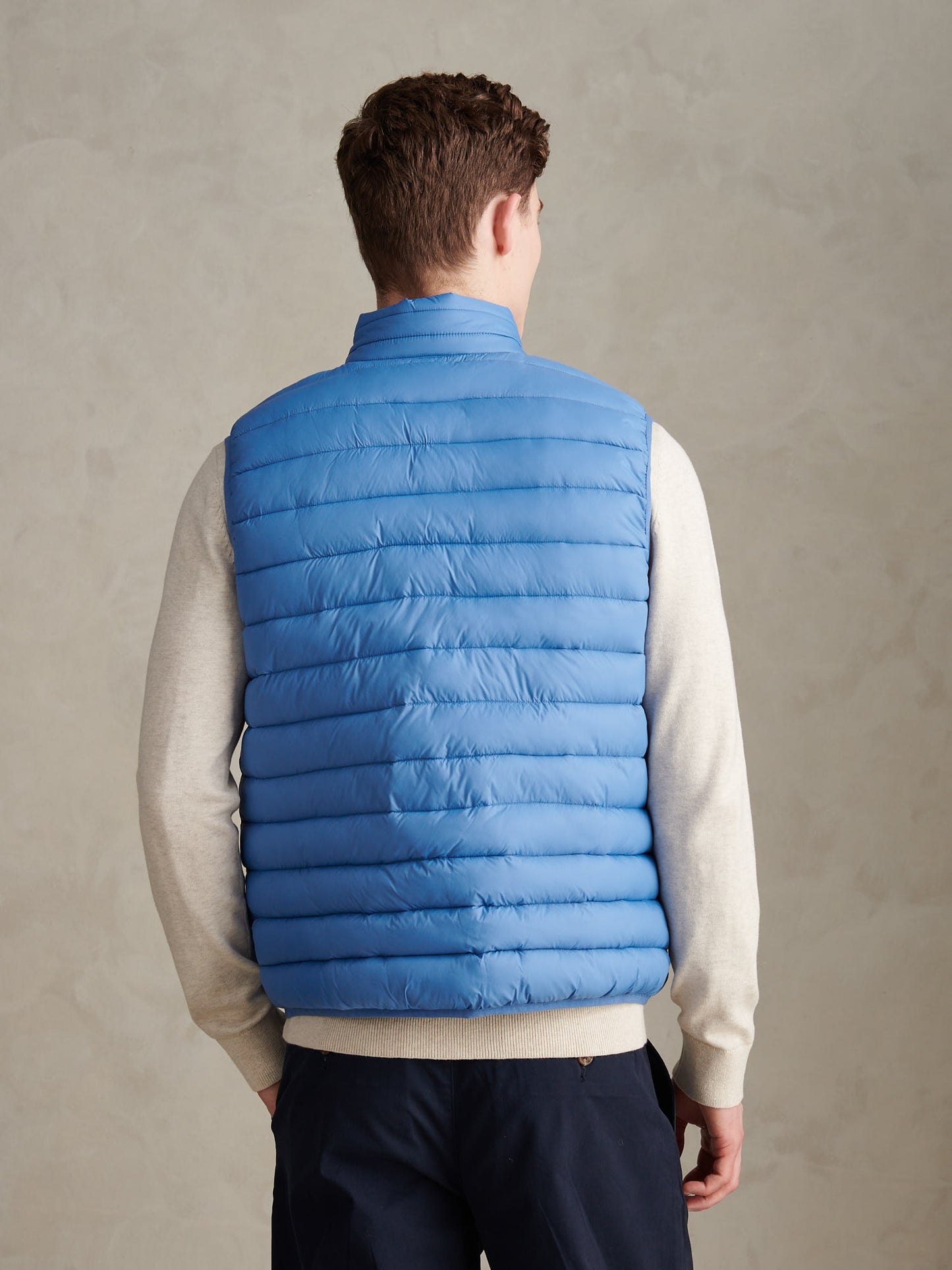 Mens Bound Quilted Gilet in Riviera