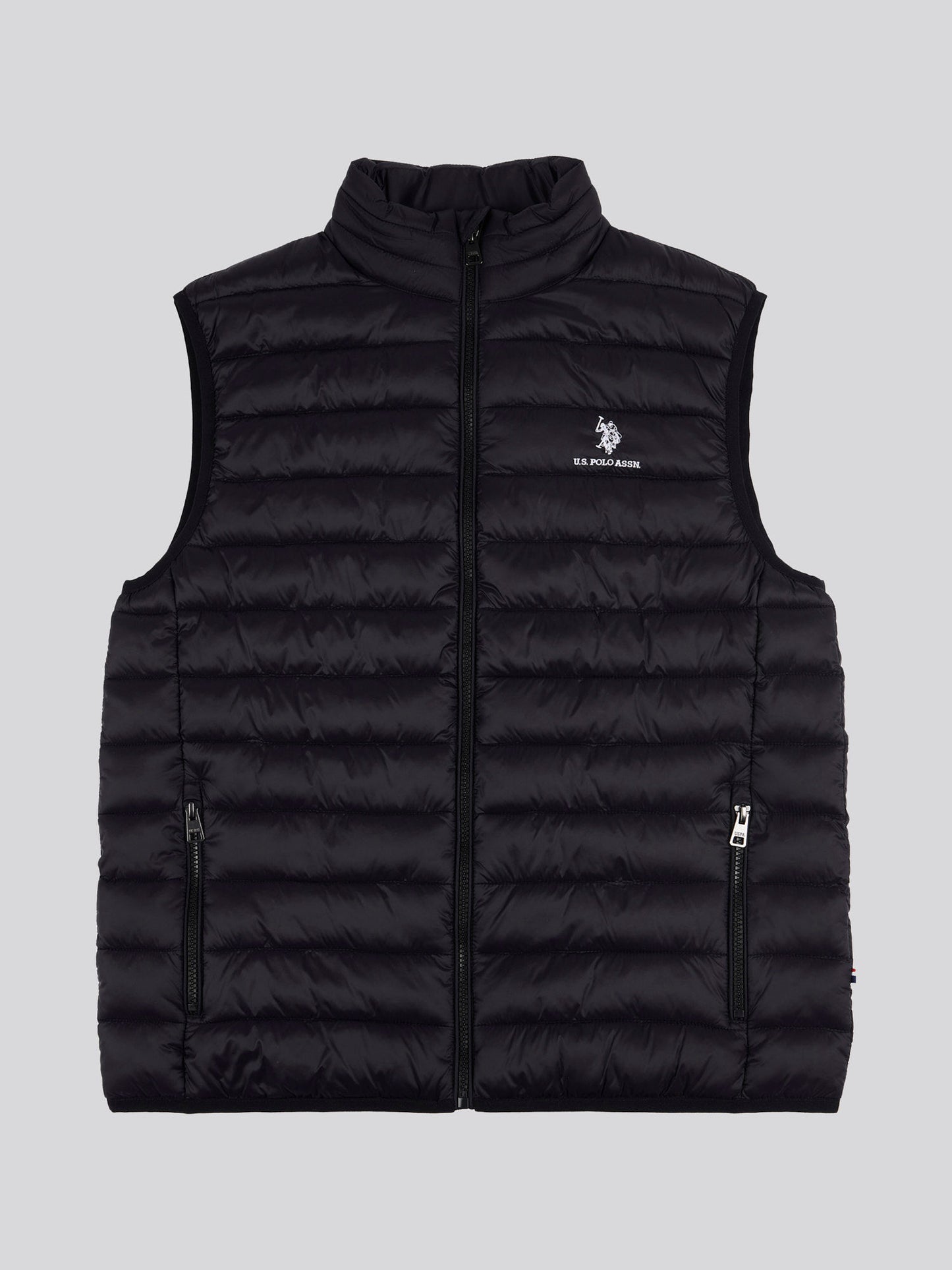 Mens Bound Quilted Gilet Black Bright White DHM