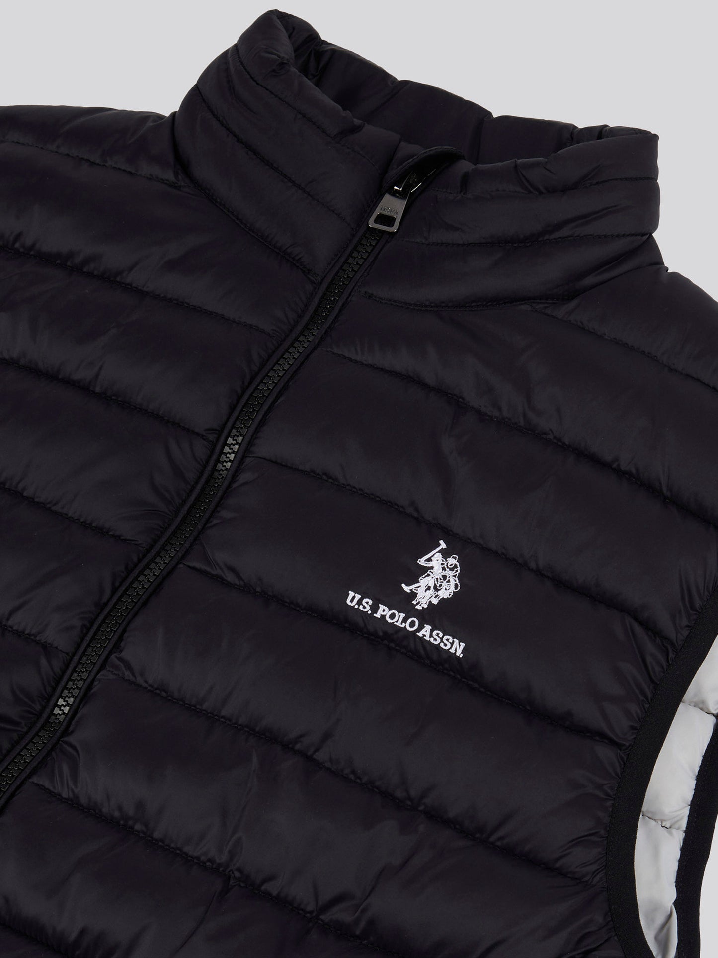 Mens Bound Quilted Gilet Black Bright White DHM