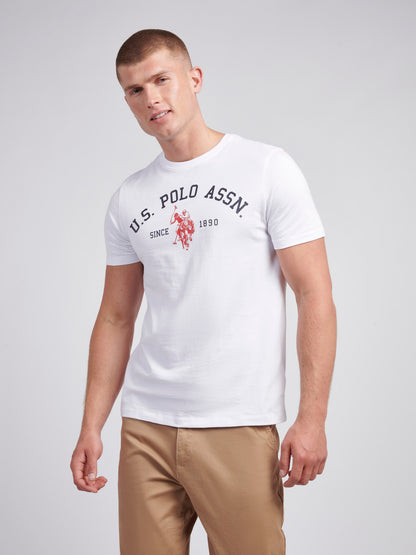 Mens Signature Arch Print T-Shirt in Bright White