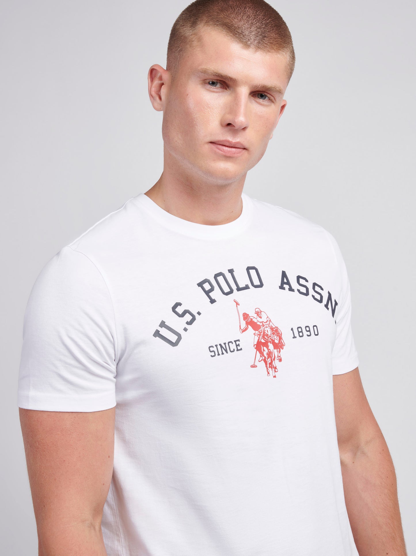 Mens Signature Arch Print T-Shirt in Bright White