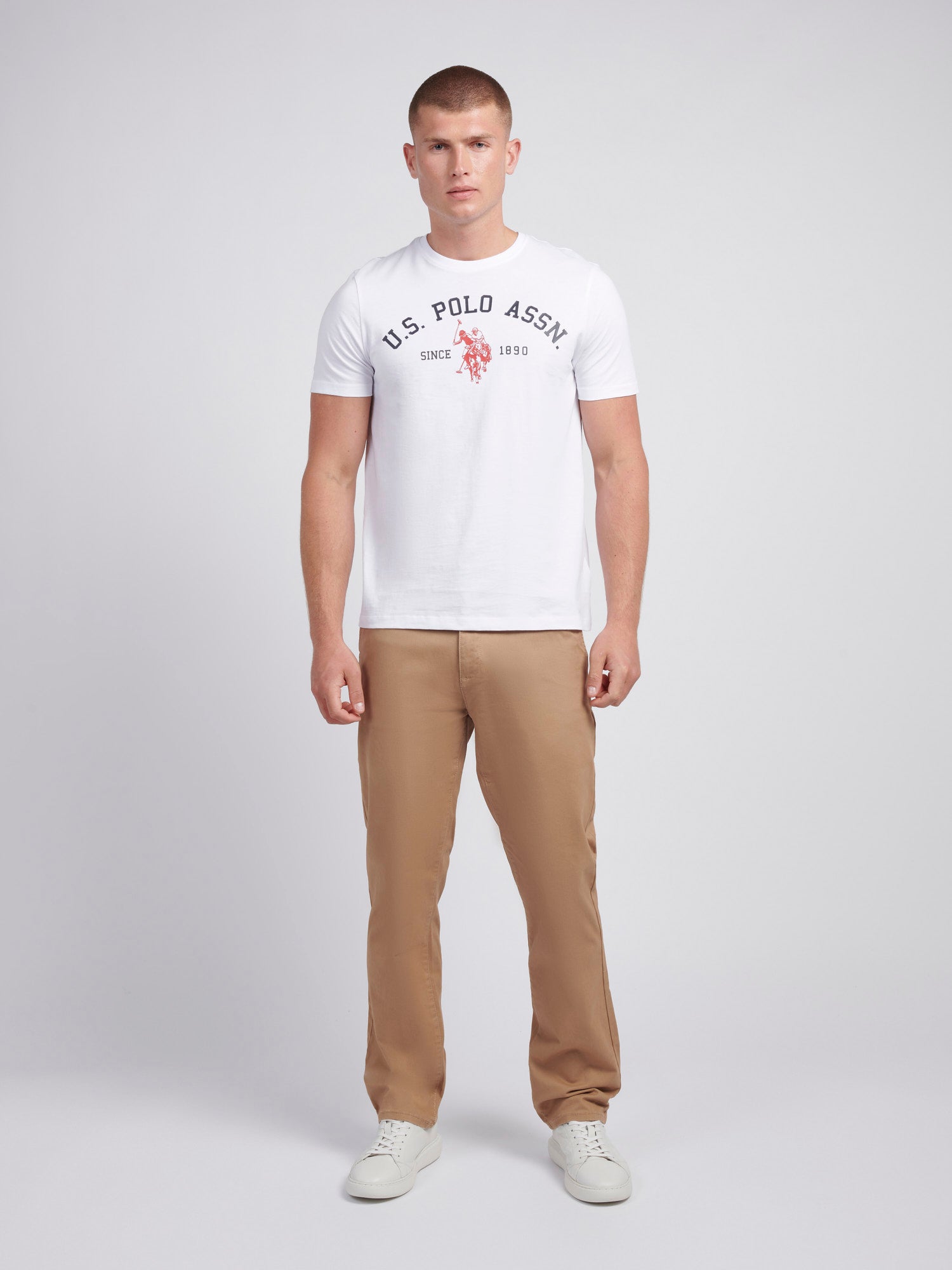 Mens Signature Arch Print T-Shirt in Bright White