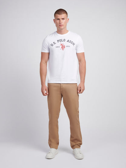 Mens Signature Arch Print T-Shirt in Bright White