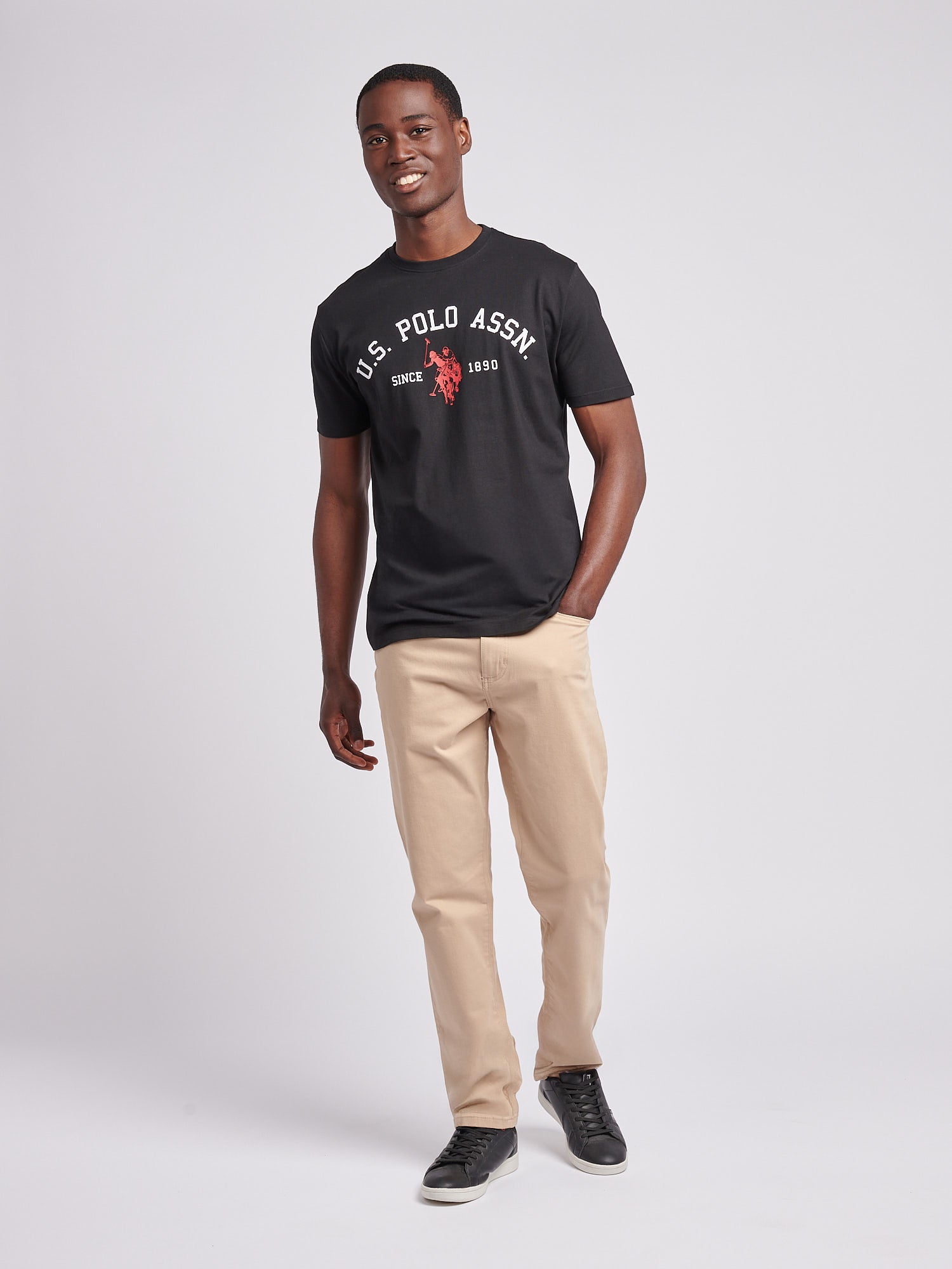 Mens Signature Arch Print T-Shirt in Black