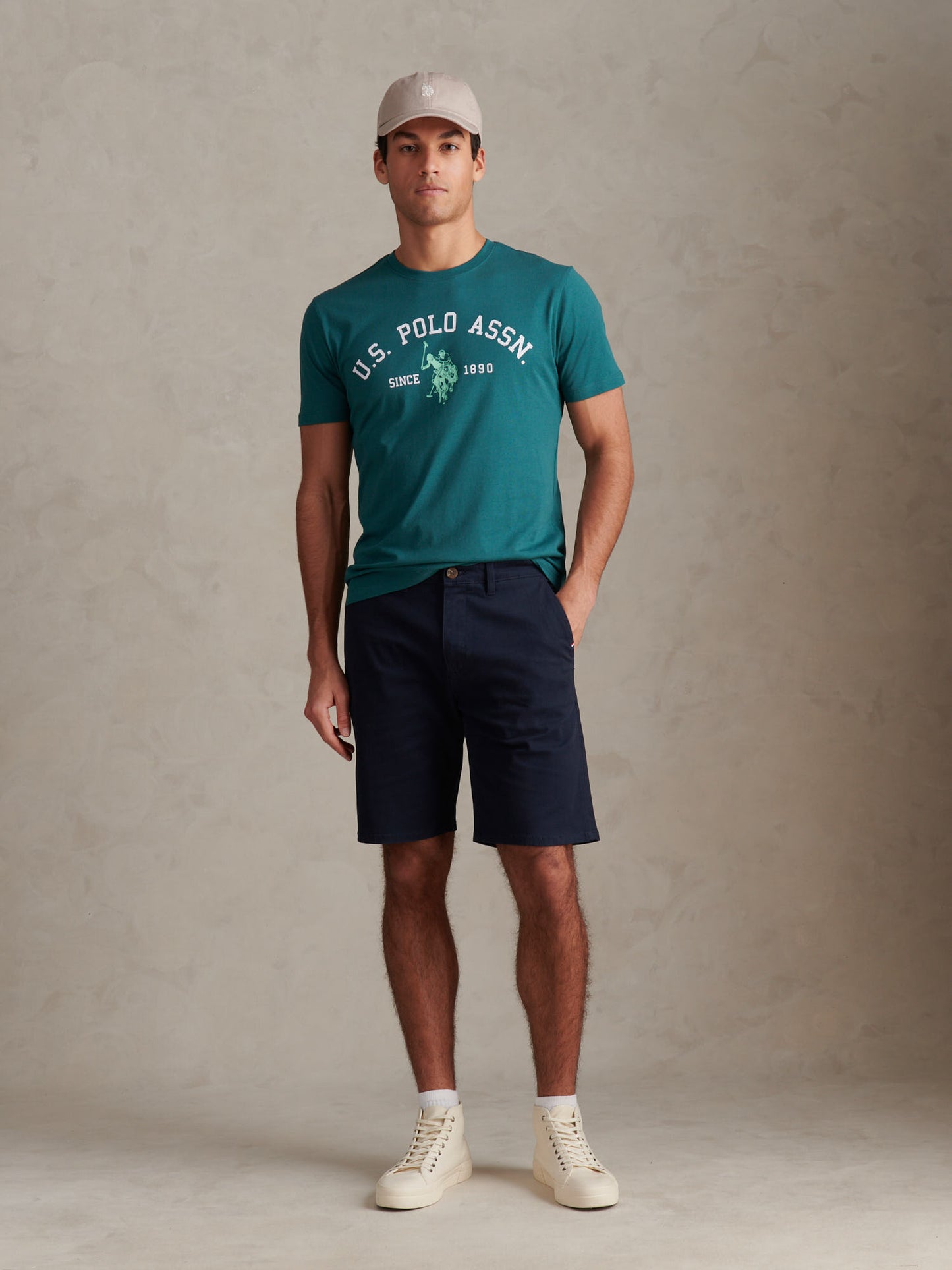 Mens Signature Arch Print T-Shirt in Mediterranea