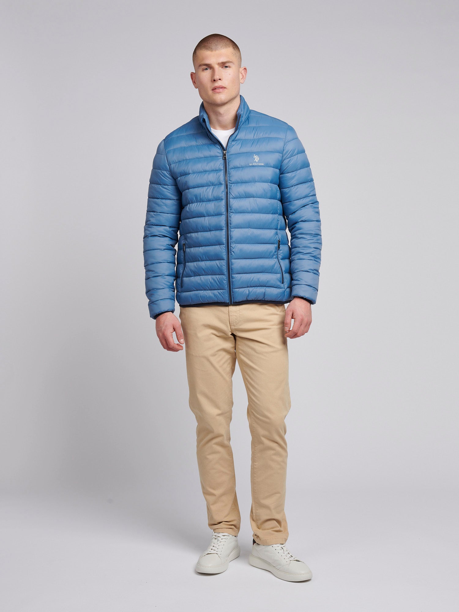 Mens Lightweight Bound Quilted Jacket in Blue Horizon