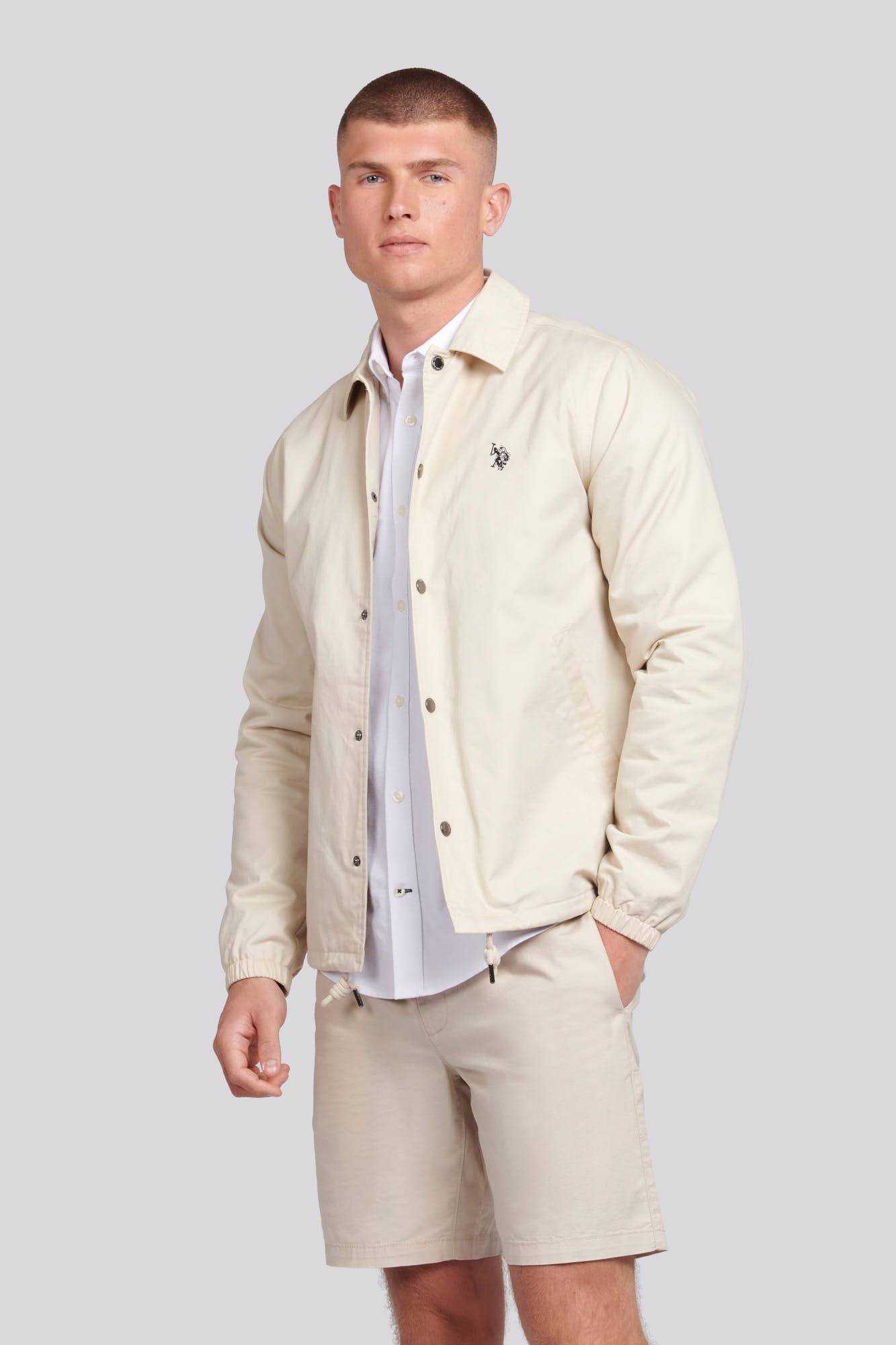 U.S. Polo Assn. Mens Modern Coach Jacket in French Oak