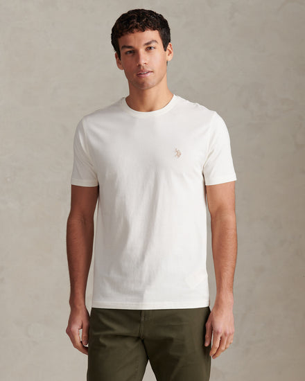 Mens Double Horsemen T-Shirt in Whisper White