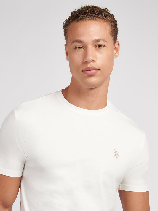 Mens Double Horsemen T-Shirt in Whisper White