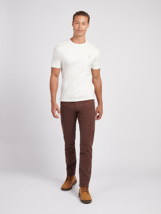 Mens Double Horsemen T-Shirt in Whisper White