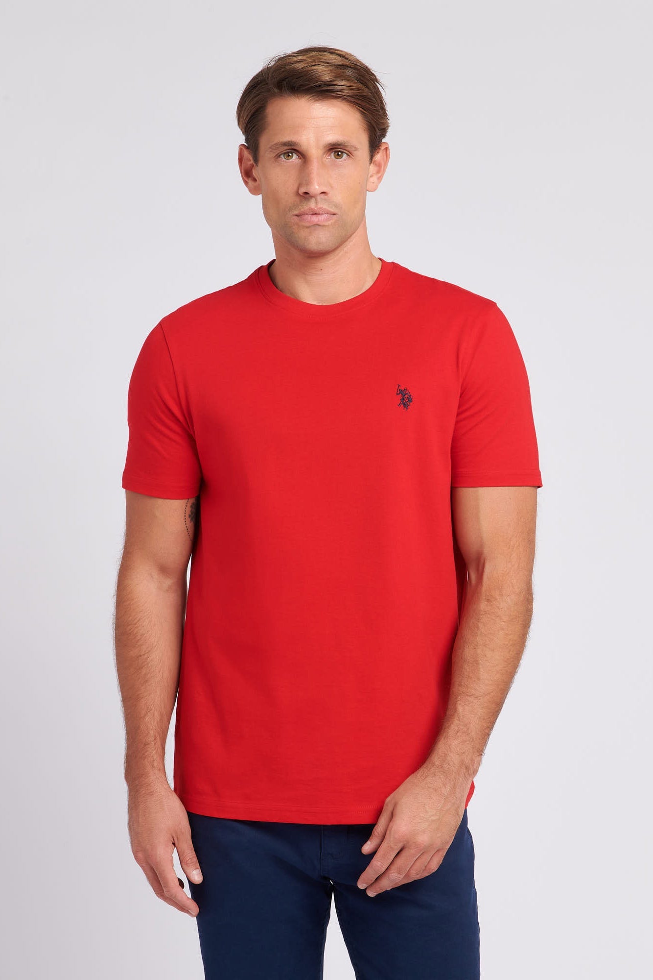 U.S. Polo Assn. Mens Double Horsemen T-Shirt in Haute Red