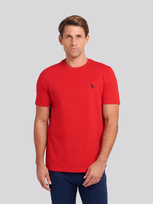 Mens Double Horsemen T-Shirt in Haute Red