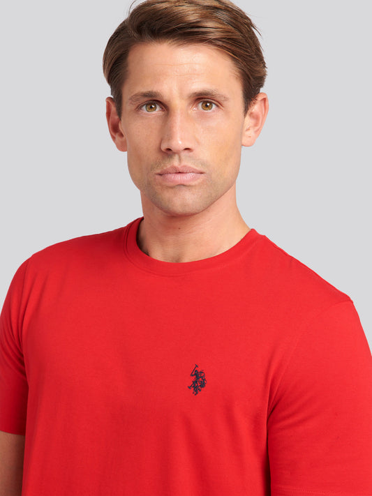 Mens Double Horsemen T-Shirt in Haute Red