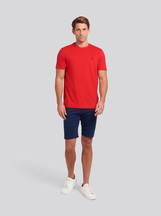 Mens Double Horsemen T-Shirt in Haute Red